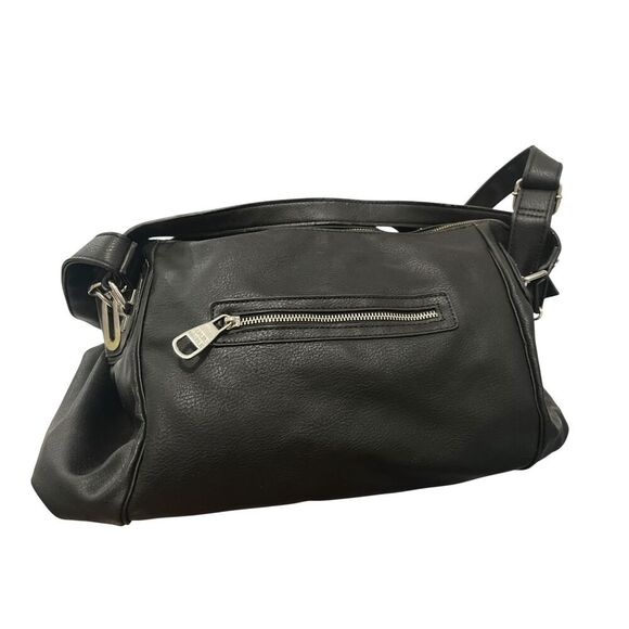 Steve Madden Big Black Purse , roomy good condition some wear - Picture 3 of 15